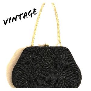 Vintage Black Beaded Bag